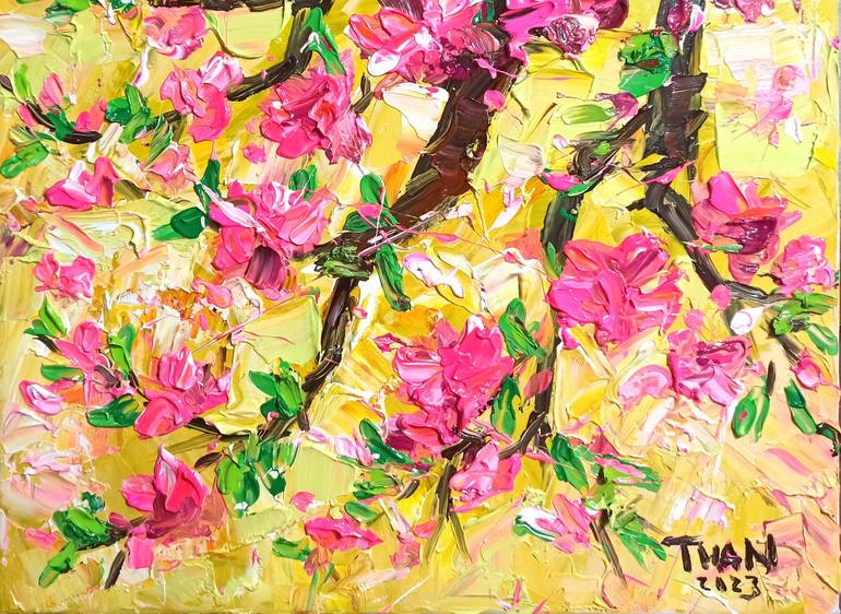 Original Contemporary Floral Painting by Anh Tuan Le