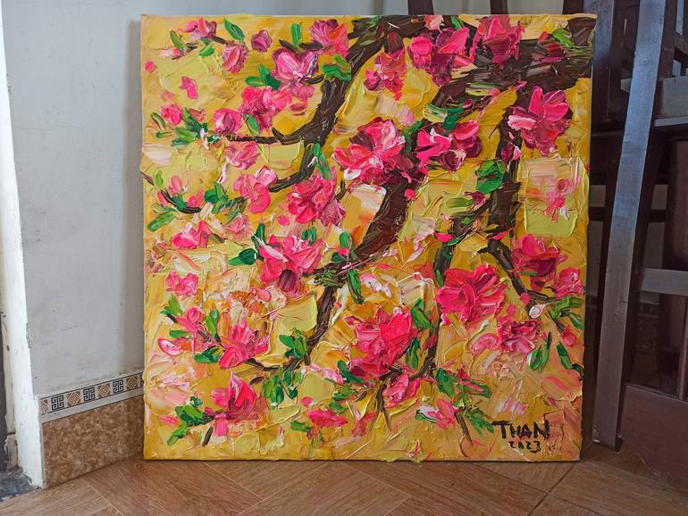 Original Floral Painting by Anh Tuan Le