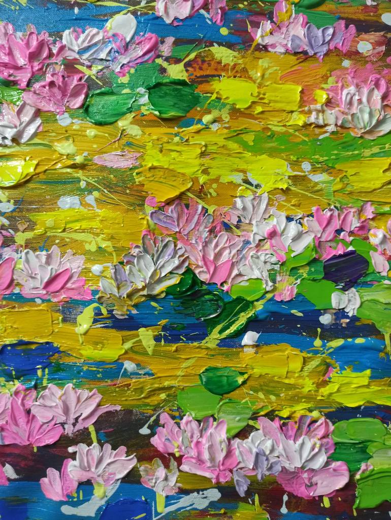 Original Abstract Expressionism Floral Painting by Anh Tuan Le