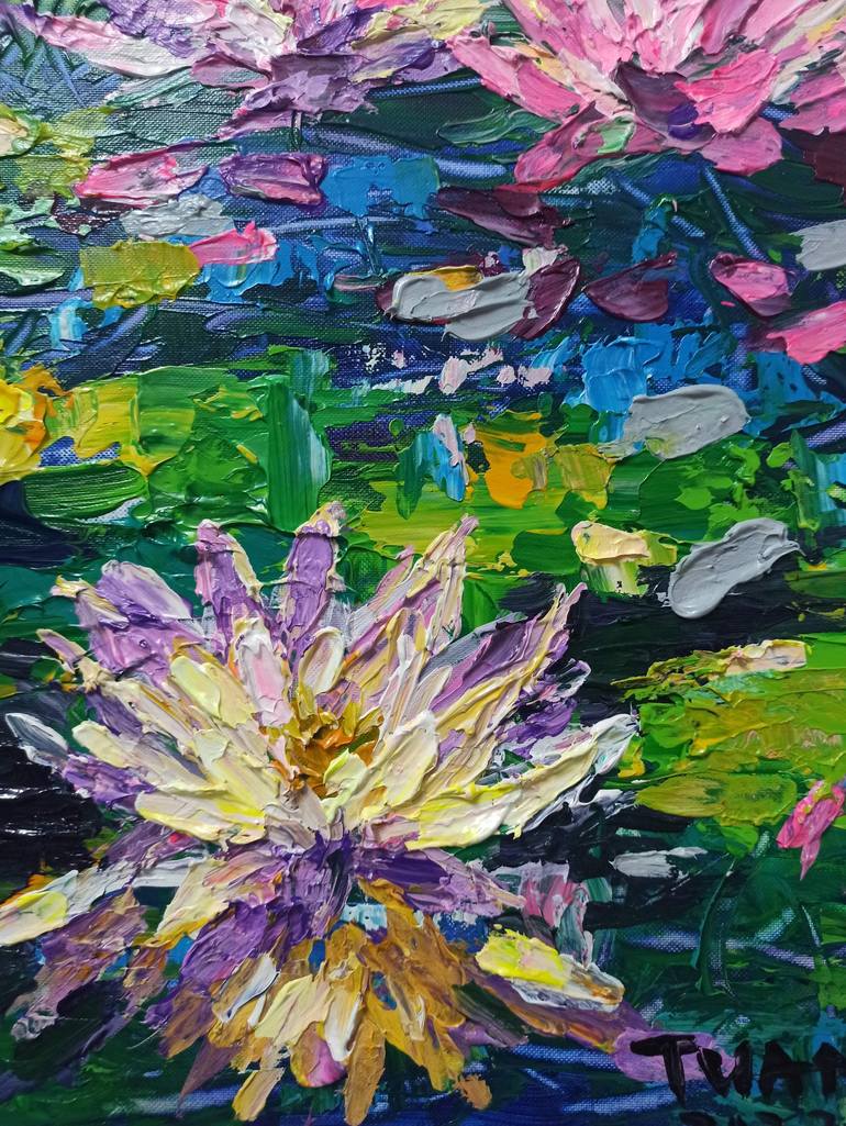 Original Abstract Expressionism Floral Painting by Anh Tuan Le