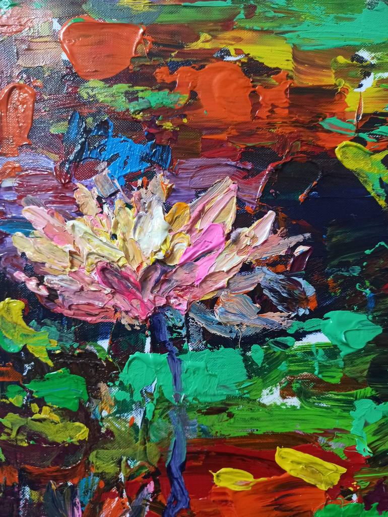 Original Abstract Expressionism Floral Painting by Anh Tuan Le