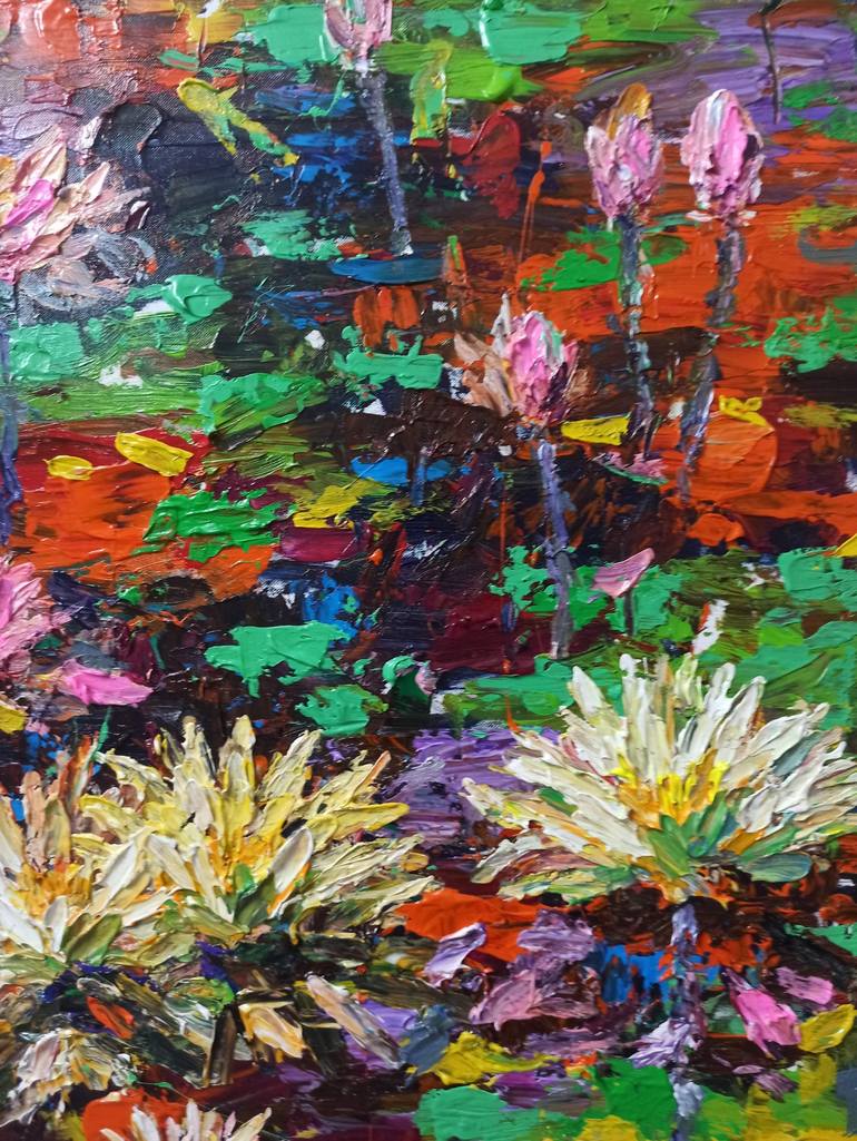 Original Abstract Expressionism Floral Painting by Anh Tuan Le