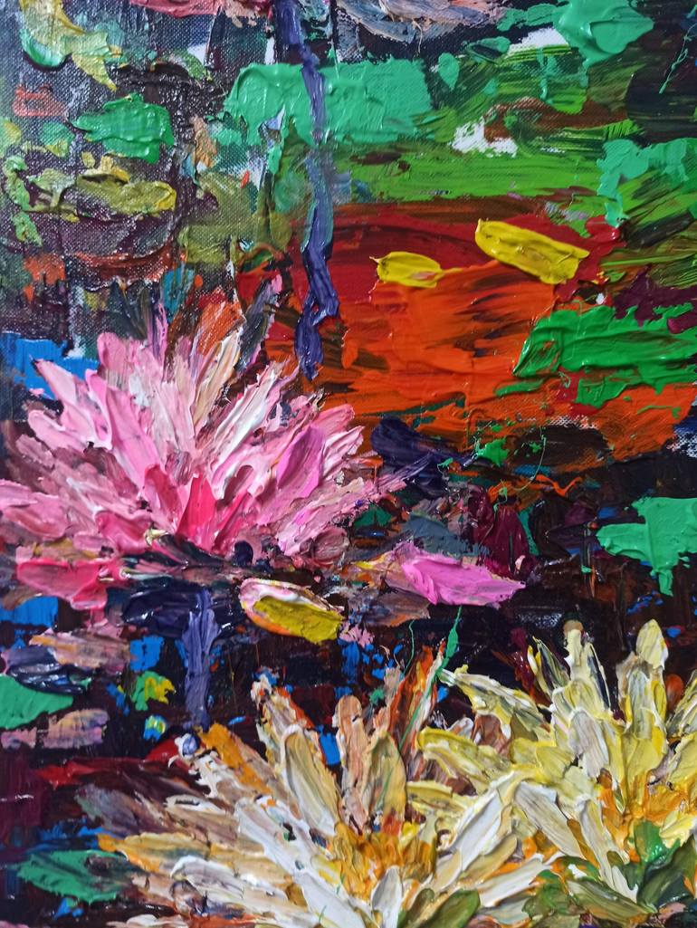 Original Abstract Expressionism Floral Painting by Anh Tuan Le