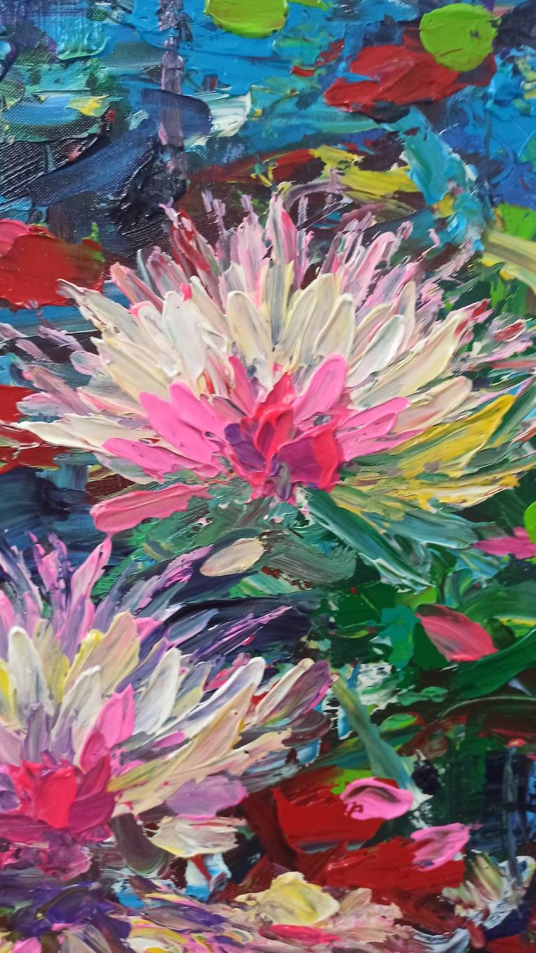 Original Abstract Expressionism Floral Painting by Anh Tuan Le