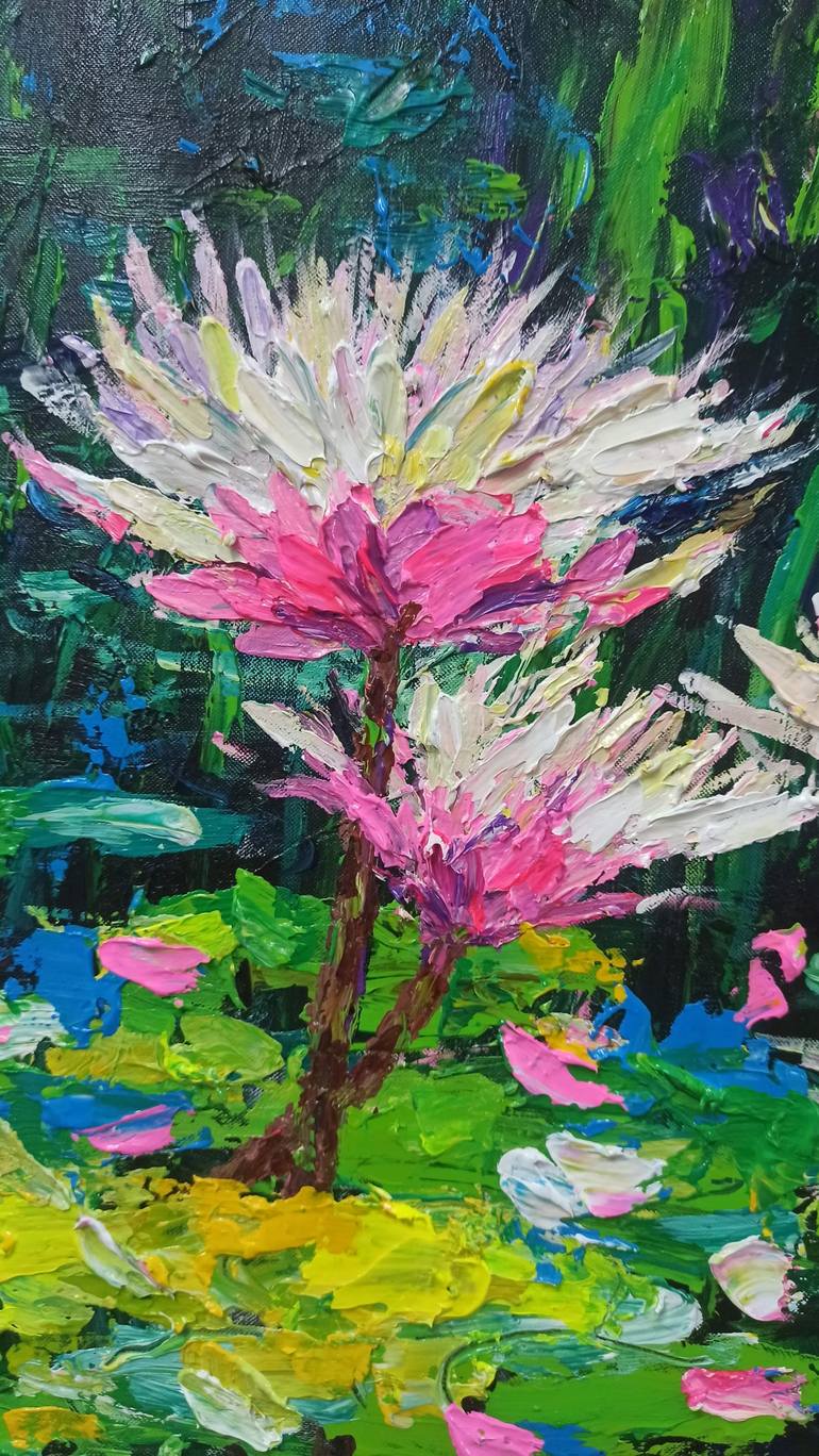 Original Abstract Expressionism Floral Painting by Anh Tuan Le