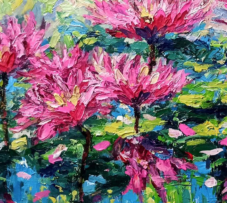 Original Abstract Expressionism Floral Painting by Anh Tuan Le