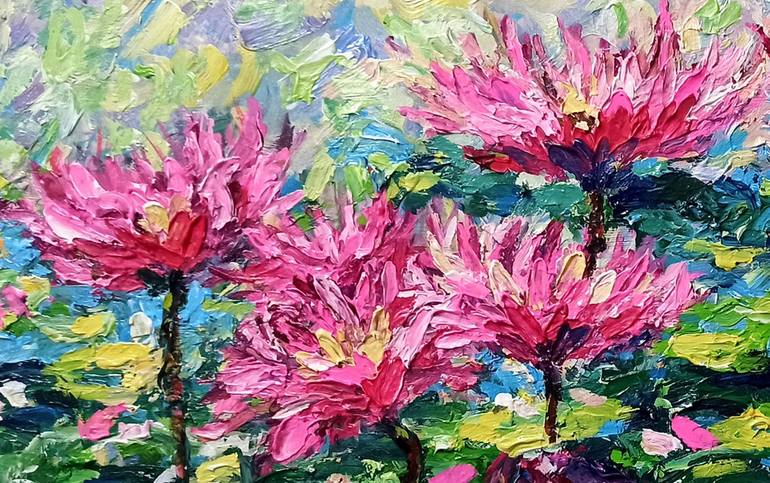 Original Abstract Expressionism Floral Painting by Anh Tuan Le