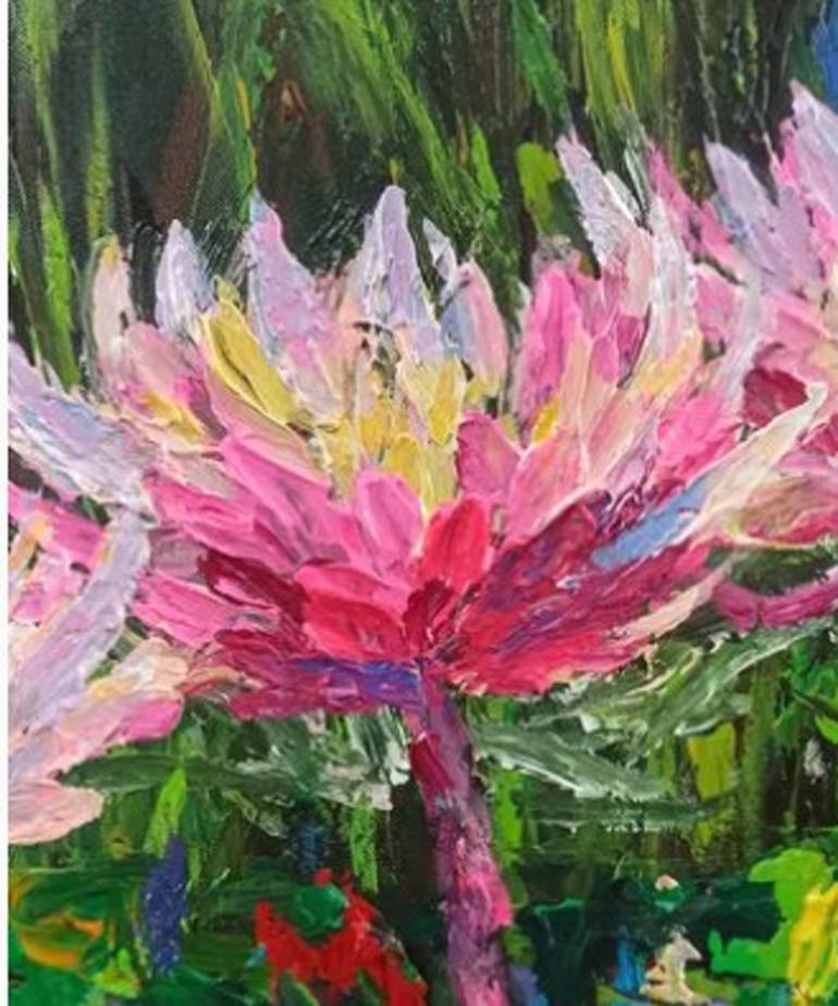 Original Abstract Expressionism Floral Painting by Anh Tuan Le