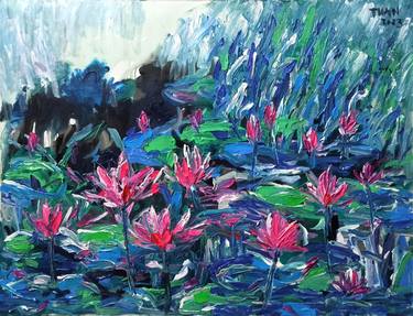 Original Abstract Expressionism Floral Paintings by Anh Tuan Le