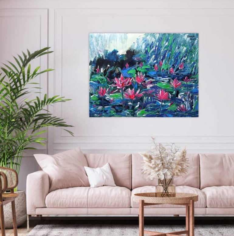 Original Floral Painting by Anh Tuan Le