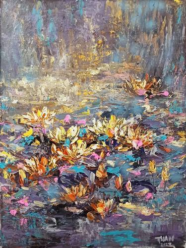 Water Lilies( 90x120cm morning in the lake), 2023 thumb