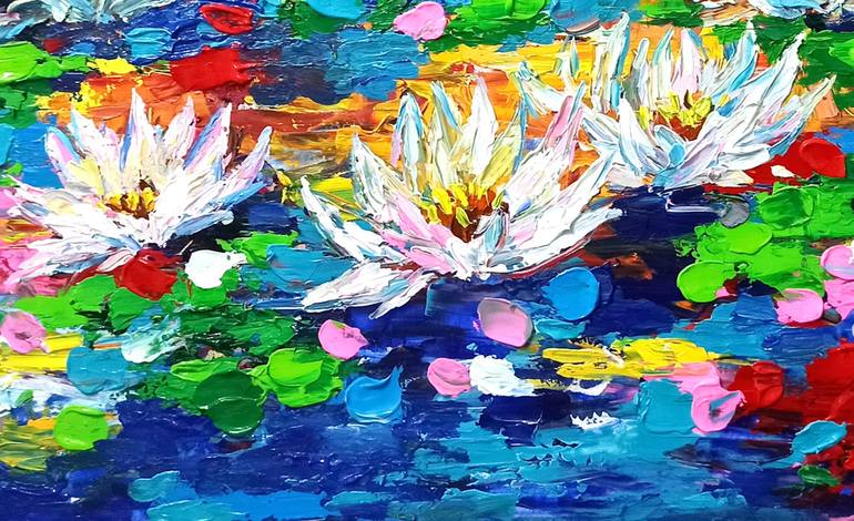 Original Abstract Expressionism Floral Painting by Anh Tuan Le