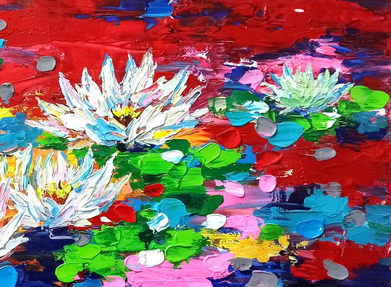 Original Abstract Expressionism Floral Painting by Anh Tuan Le