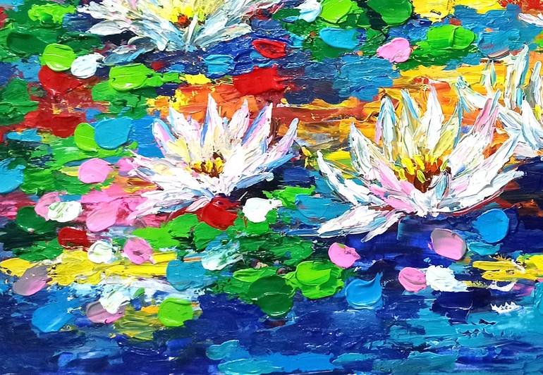 Original Abstract Expressionism Floral Painting by Anh Tuan Le