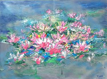 Original Abstract Expressionism Floral Paintings by Anh Tuan Le