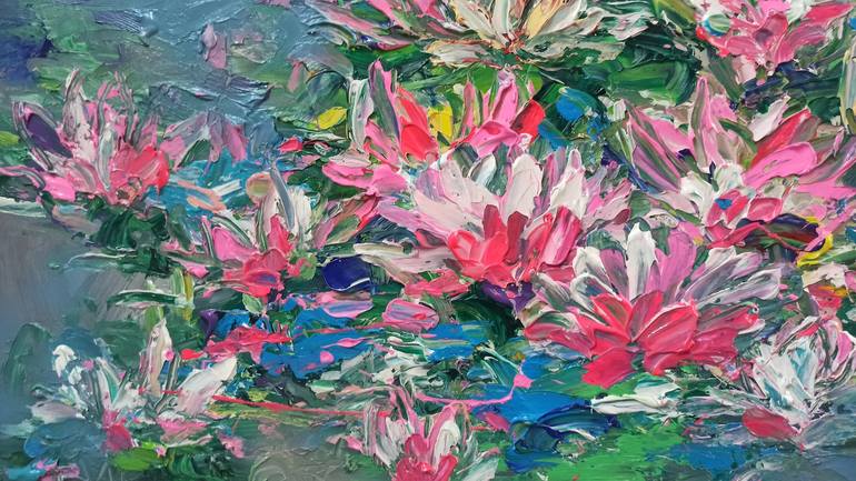 Original Abstract Expressionism Floral Painting by Anh Tuan Le