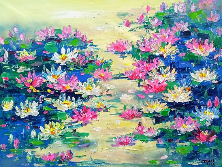 Original Floral Painting by Anh Tuan Le