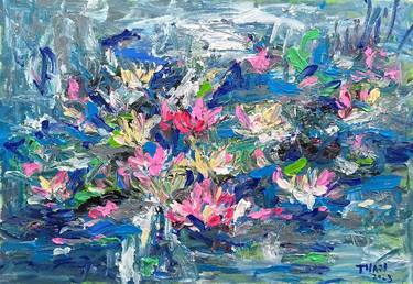 Original Abstract Expressionism Floral Paintings by Anh Tuan Le