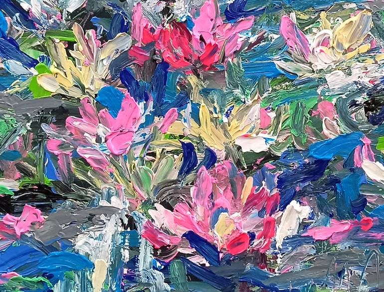 Original Abstract Expressionism Floral Painting by Anh Tuan Le