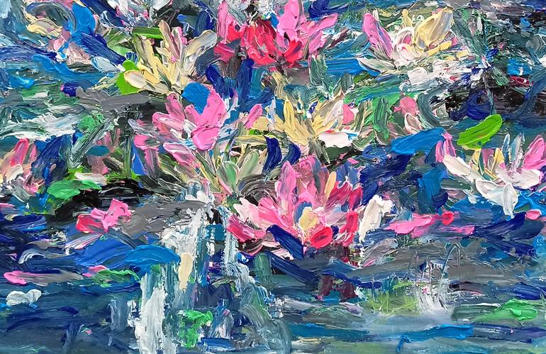 Original Abstract Expressionism Floral Painting by Anh Tuan Le