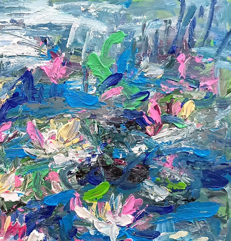 Original Abstract Expressionism Floral Painting by Anh Tuan Le