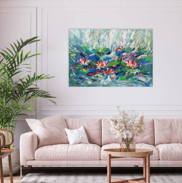 Original Abstract Expressionism Floral Painting by Anh Tuan Le