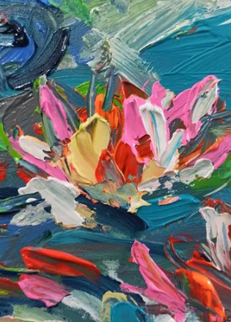 Original Abstract Expressionism Floral Painting by Anh Tuan Le