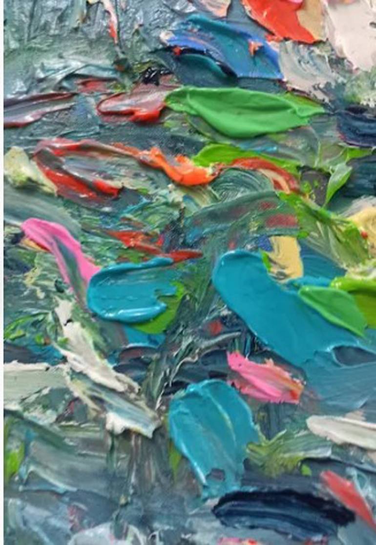 Original Abstract Expressionism Floral Painting by Anh Tuan Le