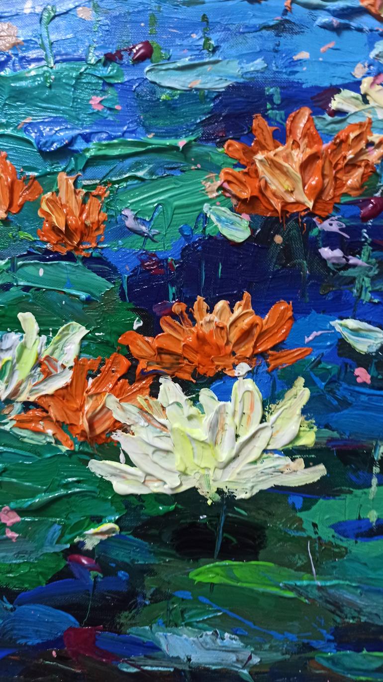 Original Abstract Expressionism Floral Painting by Anh Tuan Le