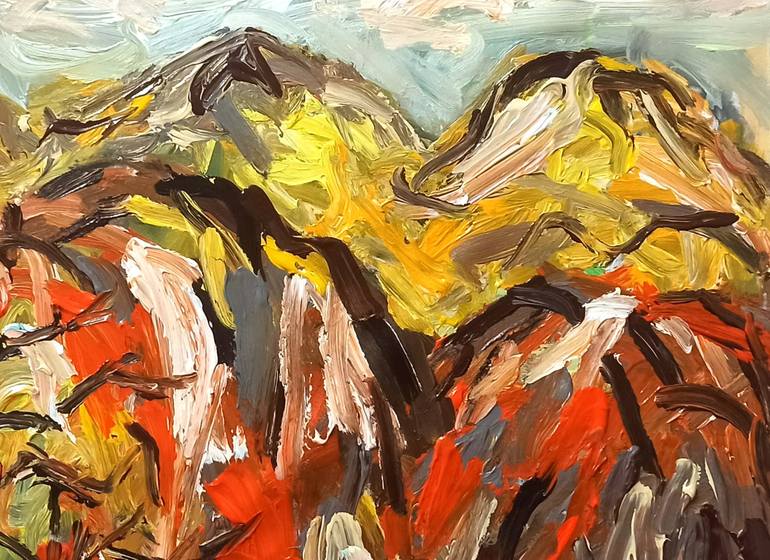 Original Abstract Expressionism Landscape Painting by Anh Tuan Le