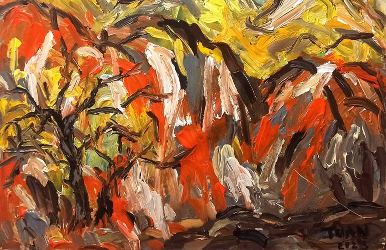 Original Abstract Expressionism Landscape Painting by Anh Tuan Le