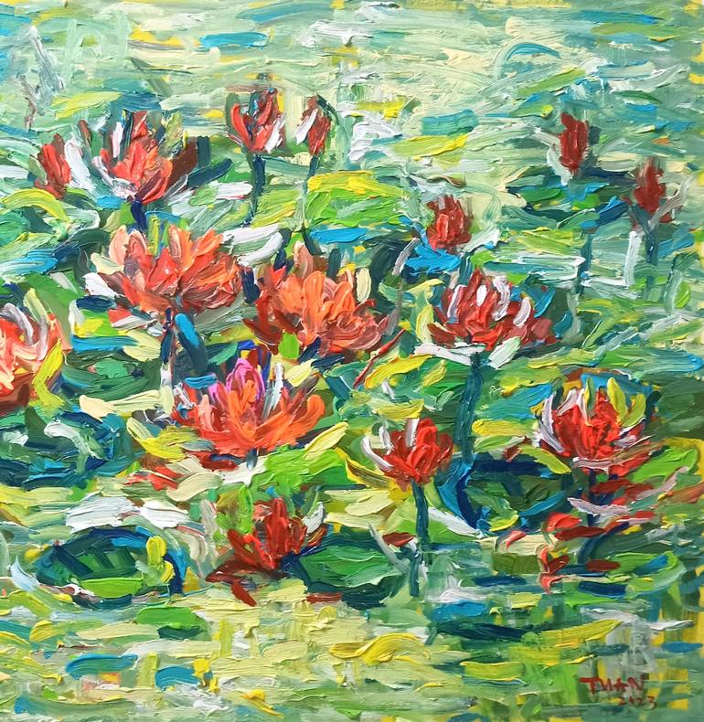 Original Floral Painting by Anh Tuan Le