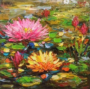 Sunset on lilly Pond(  55x55cm ), 2023 thumb