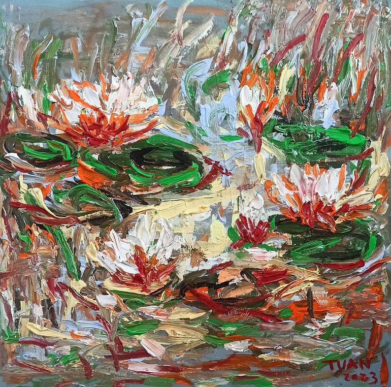 Original Contemporary Floral Painting by Anh Tuan Le