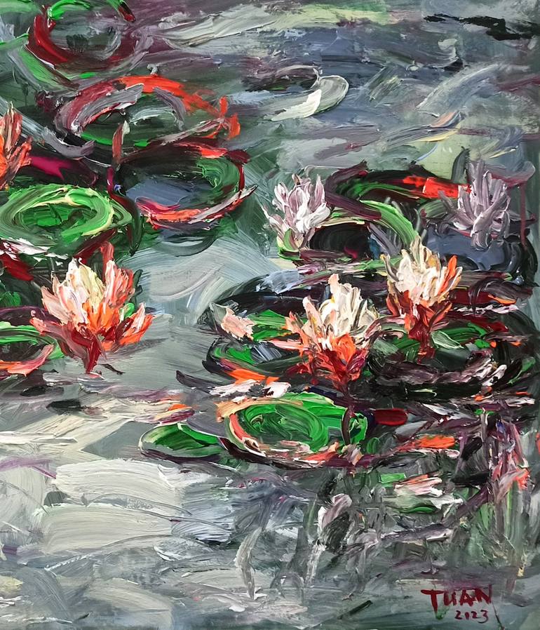 Original Contemporary Floral Painting by Anh Tuan Le