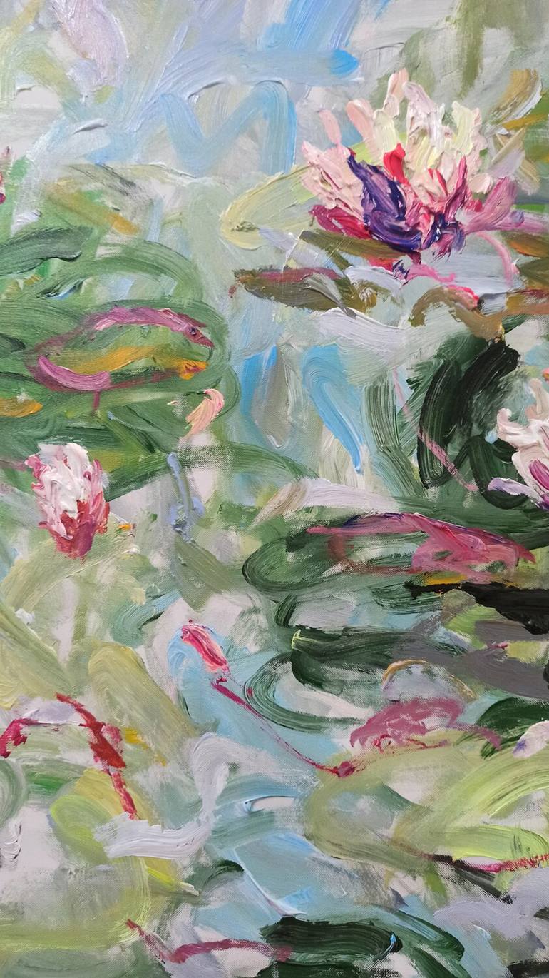 Original Art Deco Floral Painting by Anh Tuan Le