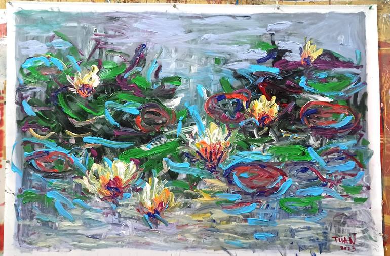 Original Contemporary Floral Painting by Anh Tuan Le