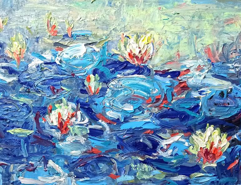 Original Art Deco Floral Painting by Anh Tuan Le