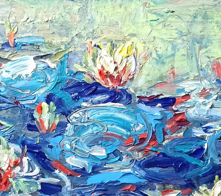 Original Art Deco Floral Painting by Anh Tuan Le