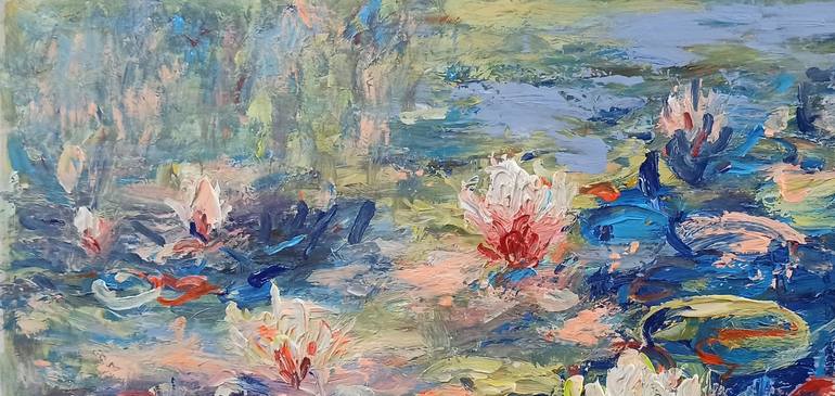 Original Art Deco Floral Painting by Anh Tuan Le