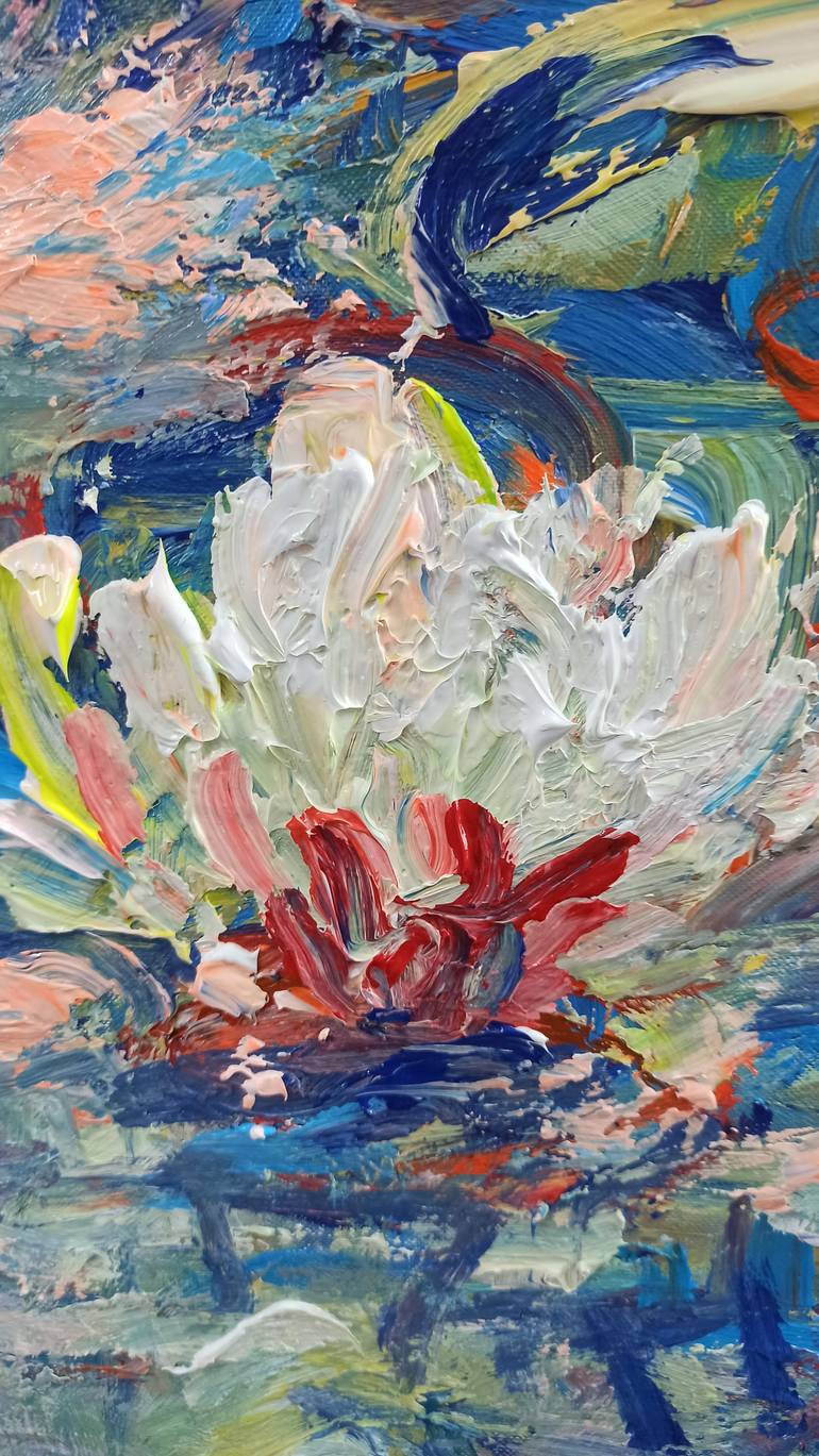 Original Art Deco Floral Painting by Anh Tuan Le