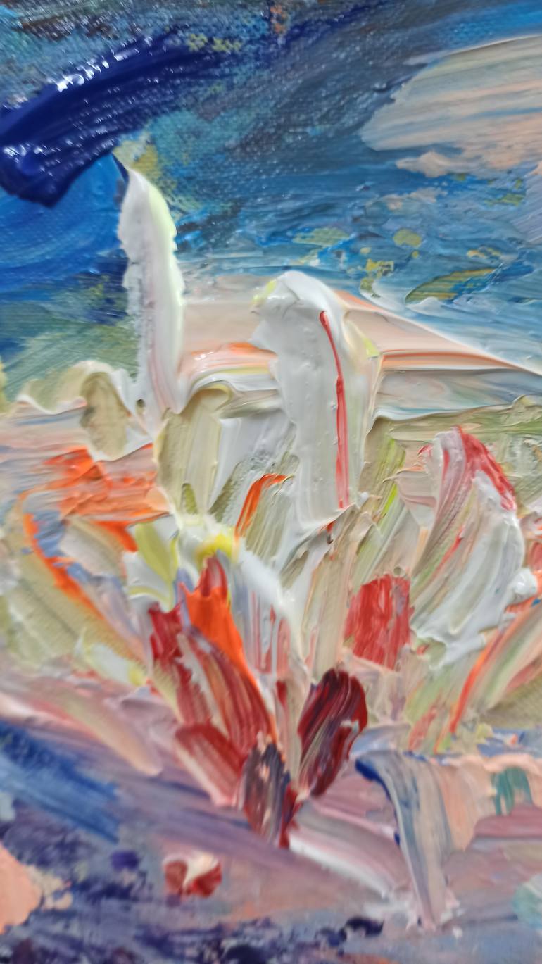 Original Art Deco Floral Painting by Anh Tuan Le