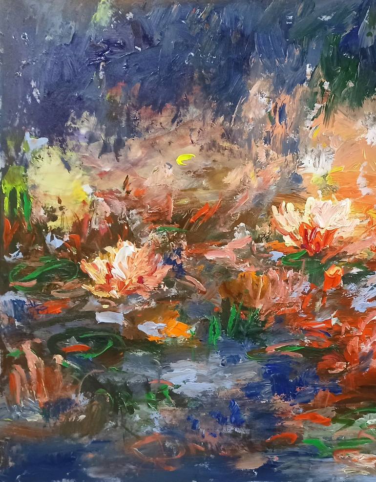 Original Floral Painting by Anh Tuan Le