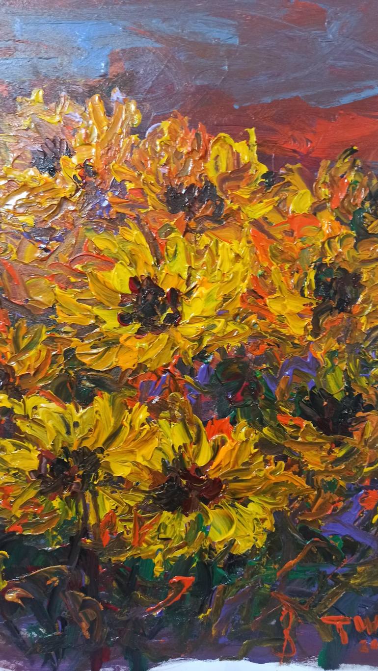 Original Expressionism Floral Painting by Anh Tuan Le