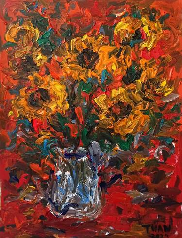 Print of Expressionism Floral Paintings by Anh Tuan Le