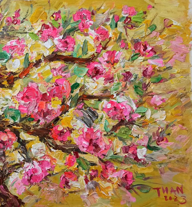 Original Impressionism Abstract Painting by Anh Tuan Le