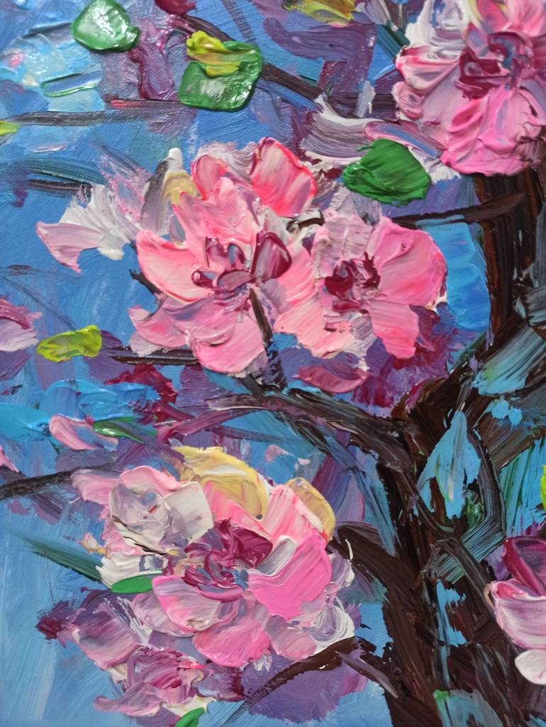 Original Impressionism Floral Painting by Anh Tuan Le