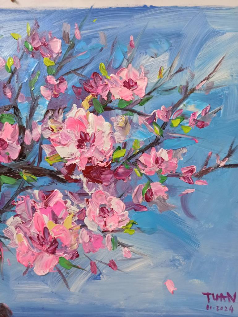 Original Floral Painting by Anh Tuan Le