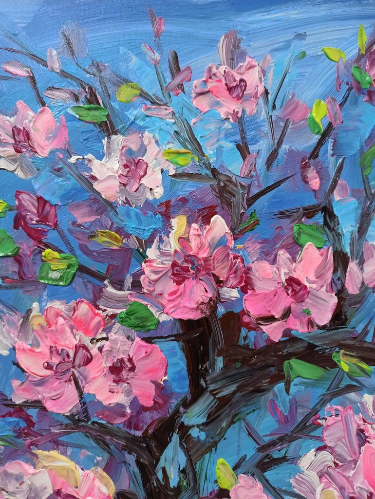 Original Impressionism Floral Painting by Anh Tuan Le