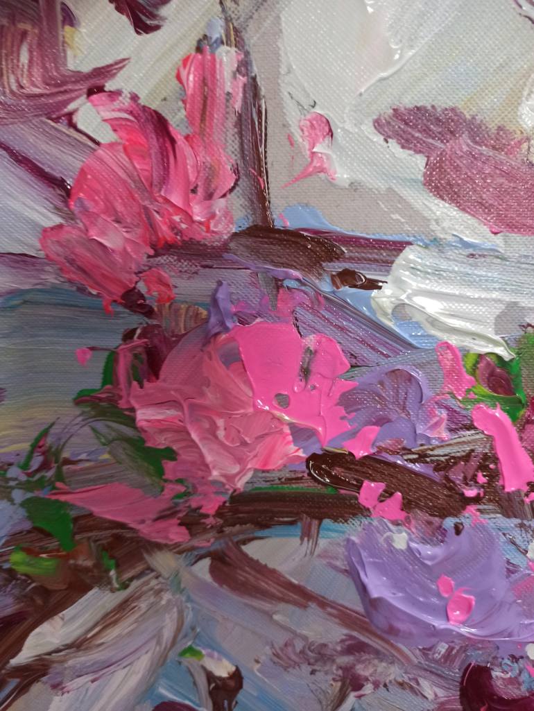 Original Impressionism Floral Painting by Anh Tuan Le